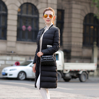 2015新款冬季羽绒服长款棒球服时尚韩版女装过膝修身外套加厚棉衣