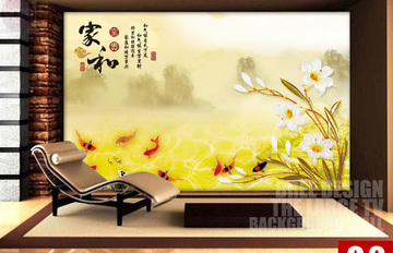 高清喷绘油画装饰画现代中式花卉背景墙客厅挂画家和富贵 BJQ1434