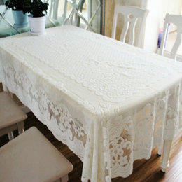 蕾丝桌布圆形布艺客厅茶几垫床头电视柜罩盖布镂空纯色长方形台布