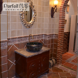 芭菲陶瓷仿古砖 卫生间 地板砖客厅美式乡村厨房腰线卫生间防滑砖