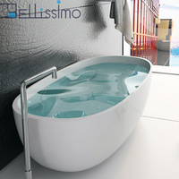 浴缸独立式 人造石浴缸1.6米普通成人浴盆 精工玉石 带下水8621