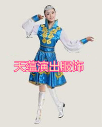 新款藏族舞蹈服装女表演服广场舞台服饰少数民族演出服360大摆裙
