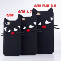 LULU CAT黑猫iphone6S手机壳可爱苹果6Splus硅胶套可爱潮立体5S潮