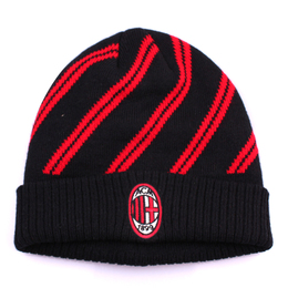 官方正品 AC米兰队标冷帽 米兰红黑斜条纹冷帽春季足球帽子