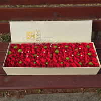 99朵红白香槟玫瑰花束礼盒广州鲜花速递北京上海全国同城配送店