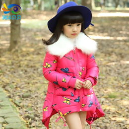 儿童棉衣外套女童冬装2015新款韩版保暖棉服中长款棉袄休闲时尚潮