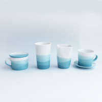 原来是泥|景德镇手工原创陶瓷  蓝色海洋地中海杯水杯咖啡杯家居