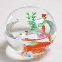 鱼缸玻璃圆形水族箱生态创意金鱼乌龟缸包邮办公室家用桌面金鱼缸