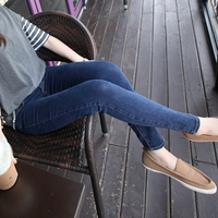 欧洲站秋装2015新款学生修身显瘦深色小脚牛仔裤女紧身铅笔长裤子