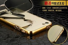 新款手机壳苹果5s 24k金金属边框电镀镜面后盖彩色外壳金色壳男女