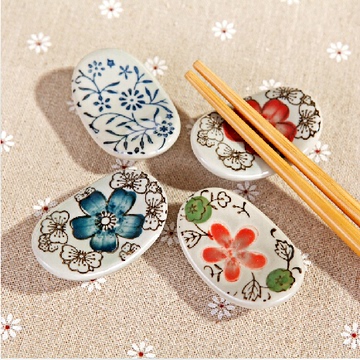 釉下彩 日式陶瓷餐具 和风瓷器 韩式陶瓷筷子架筷子枕 筷托