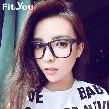 韩版个性黑框眼镜架 潮女瘦脸眼镜框 大框复古近视眼镜光学配镜男