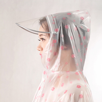 大帽檐雨披韩国时尚透明男女成人摩托车电动车自行车雨衣带袖单人