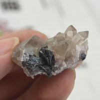四川 天然 水晶与镜铁矿共生 真正的铁玫瑰 稀少矿 奇石/矿物晶体