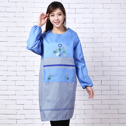 韩版 发财树新款厨房长袖围裙成人时尚罩衣特价包邮 买2件送套袖