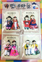 韩国传统工艺 韩服情侣冰箱贴一对 朝鲜民族特色软陶装饰礼品代购