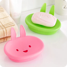 韩版卡通MOMO兔香皂盒/创意双层肥皂盘 家居肥皂盒 特价