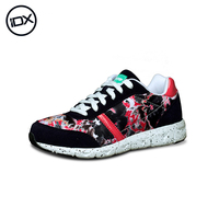 IDX爱定客跑步鞋女低帮 2015秋季新款韩版抽象花卉拼色复古跑鞋女