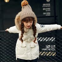 童装棉衣女童冬装2015新款韩国儿童真毛领宝宝白鸭绒羽绒服外套