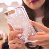 韩国进口正品代购苹果6 plus手机壳时尚发光雪花保护套保護套機壳