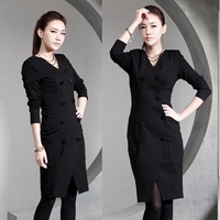韩国代购女装2015秋装新款韩版小香风羊绒大衣中长款修身毛呢外套