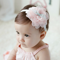 韩国婴儿头饰柔软大网花朵弹力女宝宝发带儿童婴儿发箍发饰头带