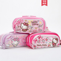 正品HelloKitty凯蒂猫小学生笔袋可爱蝴蝶结文具盒多口袋大容量新