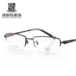 康耐特新款眼镜架商务男款半框8076纯钛大脸眼睛框镜架近视可配