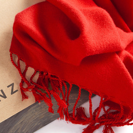 纪梵织正品大红色围巾男士女式款2016猴年本命年礼物围巾红色围脖