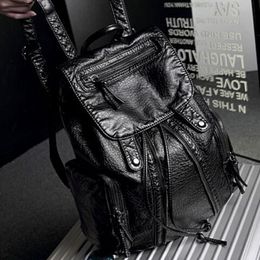 2015新款韩版女包软皮真皮纯色书包背包时尚旅行包双肩女包包