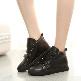2015年新款韩版纯色平底运动鞋休闲板鞋魔术贴低帮单鞋个性女鞋