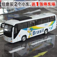 升辉足球大巴 合金模型 声光回力 儿童玩具 礼品 客车巴士公交车