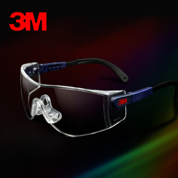 3M  防风防沙透明防护眼镜骑行防尘实验防冲击防紫外线护目镜男女