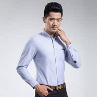卡狮王2015春季新款纯棉男士修身长袖衬衫青年休闲衬衣男