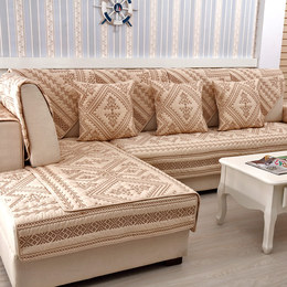 2016时尚新款品牌绗缝沙发垫 四季简约现代十字绣创意沙发垫布艺