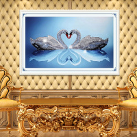 天鹅十字绣5d钻石画水晶贴画立体免烫动物新款客厅钻石画结婚卧室