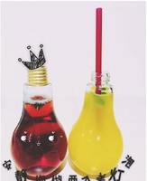 新款灯泡瓶 饮料瓶 奶茶瓶 灯泡玻璃瓶 创意礼品摆件许愿星漂流瓶