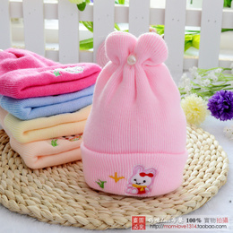 春秋冬男女婴儿毛线帽宝宝胎帽柔软新生儿帽子宝宝保暖帽0-3个月6