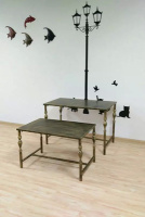 铁艺服装架橱窗设计展示柜服装店衣架展示架复古实木流水台桌子