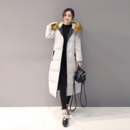 双11预售实拍白鸭绒2016冬季新款韩版修身羽绒服女中长款棉服外套