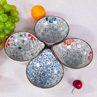 日式把碗 景德镇日式手绘陶瓷把碗自助碗沙拉碗 点心零食碟特价