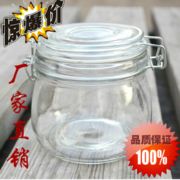 热卖玻璃密封罐 铁卡玻璃盖带密封圈玻璃密封罐 小号储物罐