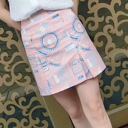 2016新款女装学生清新印花修身裙子夏季高腰半身裙包臀短裙A字裙
