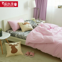 小清新北欧韩美式简约风纯色纯棉床品床单三件四件套床上用品包邮