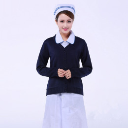 加厚四平针藏蓝色护士毛衣护士开衫不起球不掉色深蓝色护士毛衣