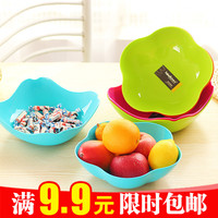 炫彩欧式时尚果盘创意方形沙拉水果盘 塑料零食盘干果盘瓜果盘