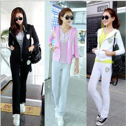 2015春夏新款时尚运动套装女学生修身韩版三件套服卫衣套装潮