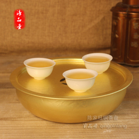 潮州工夫茶铜茶盘 黄铜茶船 传统纯手工打造铜器 茶道配件 8.8折