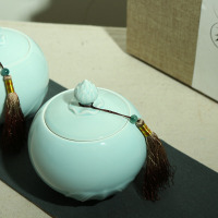 青瓷陶瓷茶叶罐贵族品质红茶绿茶铁观音密封罐特价茶叶罐特价包邮
