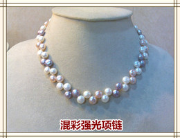 天然珍珠 特殊款式项链手链 珍珠套装 白色粉色混色